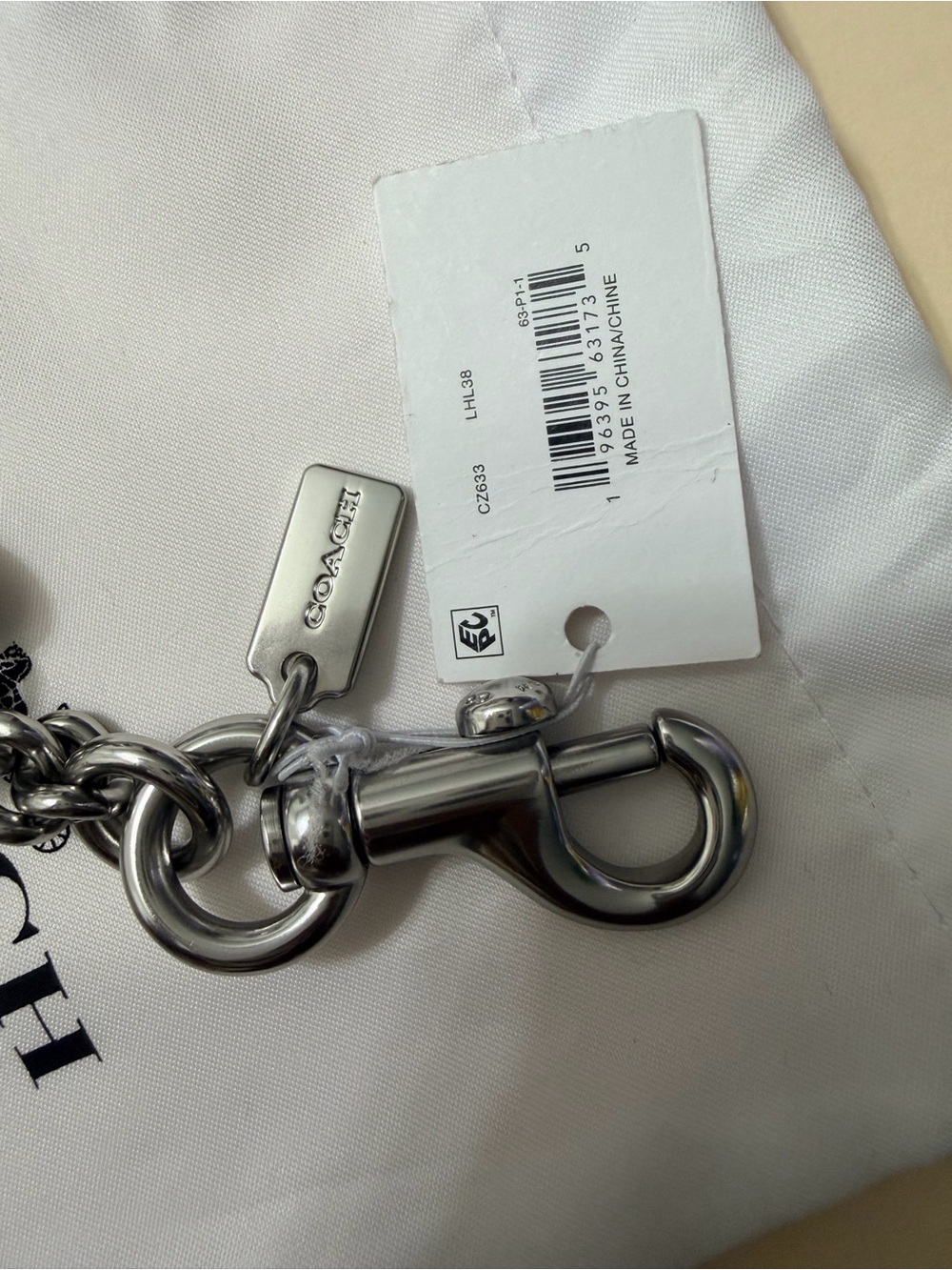 Coach Silver Chain Keyring with Purple Dino and Multicolor Charms - Picture 2 of 4